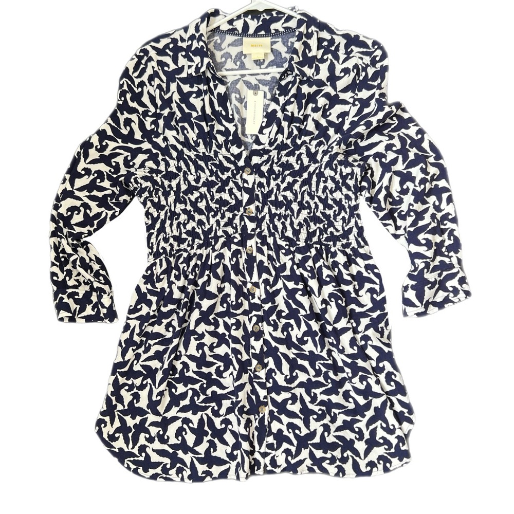 NEW! Maeve Sparrow Dress in Royal & White - L